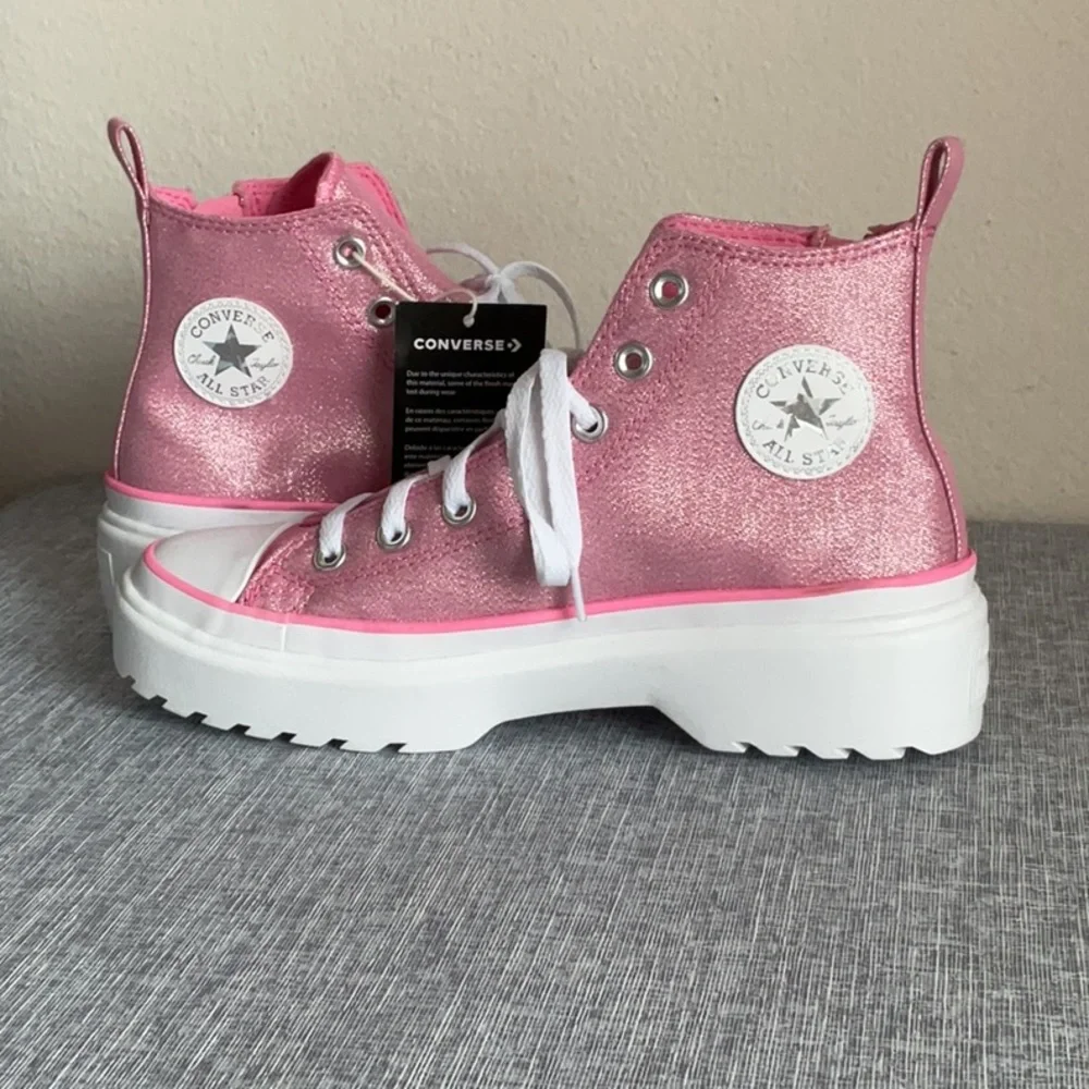New Converse All Star Sparke Pink Platform High-Top Sneakers Junior 6/ Womens 8